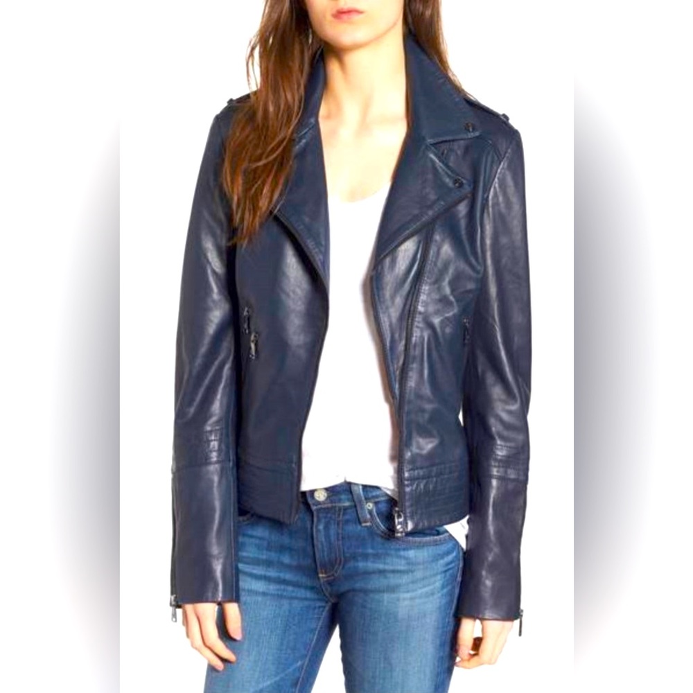 Real Lambskin Leather Biker Jacket